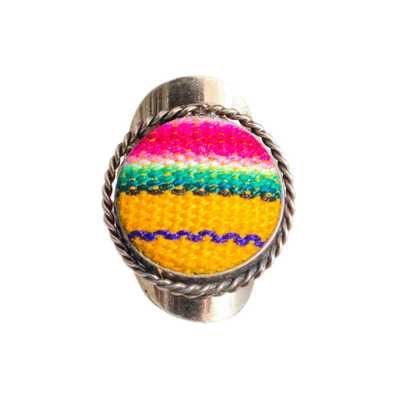 Inka-Products-Bague Ronde-Tissu Traditionnel Péruvien