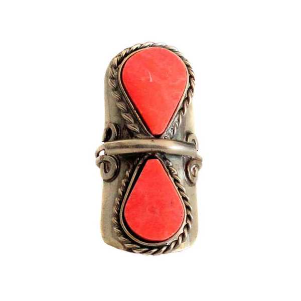 Bague Pierres Semi-précieuses Goutte Orange - Inka Products