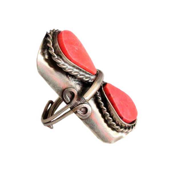 Bague Pierres Semi-précieuses Goutte Orange - Inka Products