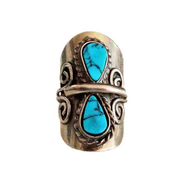 Bague Pierres Semi-précieuses Gouttes Turquoise - Inka Products