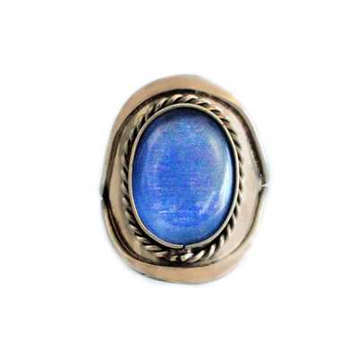 Inka-Products-Bague Pierre Semi-précieuse-Agate Bleu Ciel