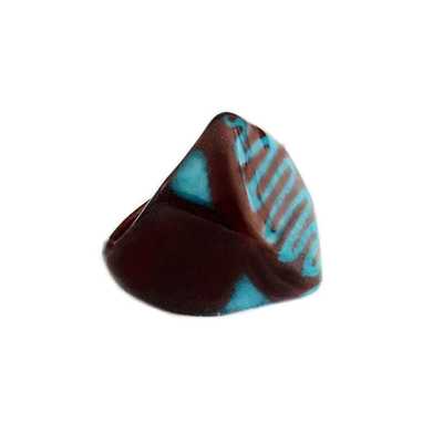 Bague Tagua Batik Serpent Bleu Ciel - Inka Products