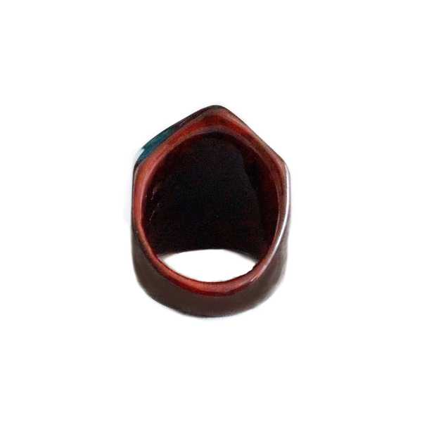 Bague Tagua Batik Serpent Bleu Ciel - Inka Products