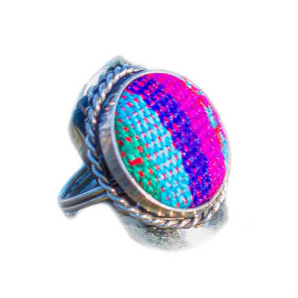 Bague Ronde Tissu Traditionnel Péruvien - Inka Products