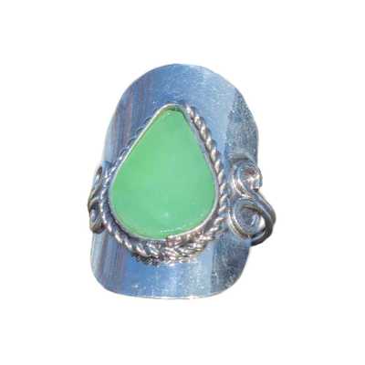 Inka-Products-Bague Pierres Semi-précieuses-Goutte Verte Claire