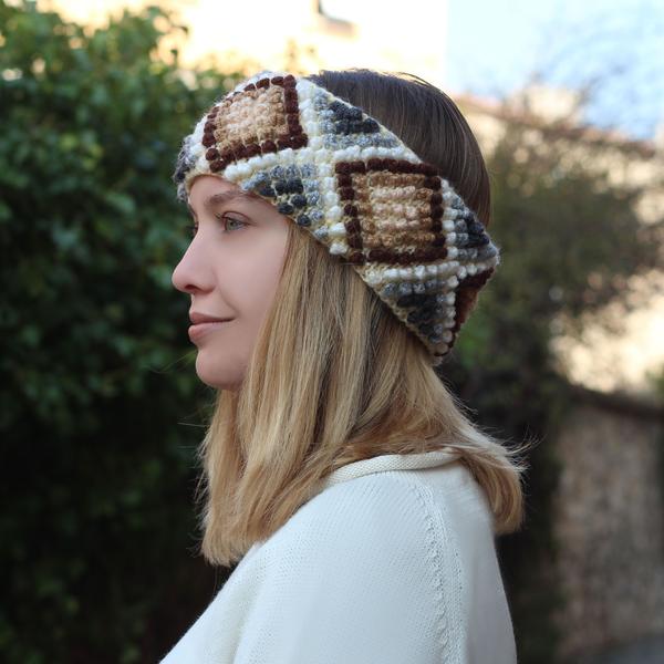 Bandeau MISTRAL en Laine d'Alpaga Motifs Ethniques - Inka Products