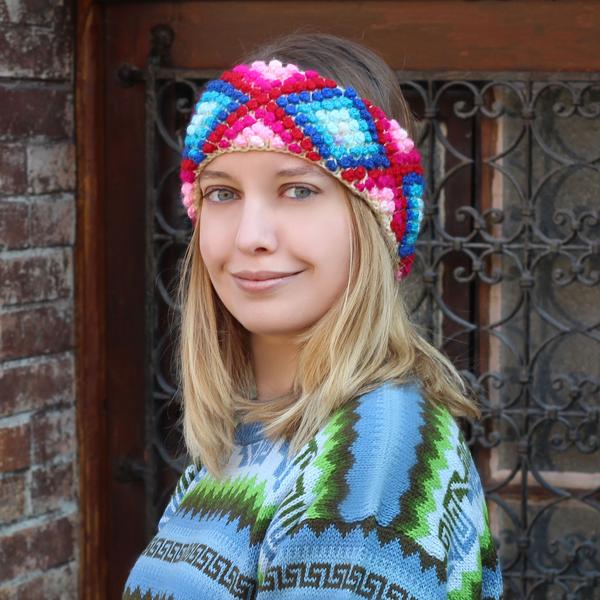 Bandeau MISTRAL en Laine d'Alpaga Motifs Ethniques - Inka Products