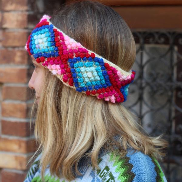 Bandeau MISTRAL en Laine d'Alpaga Motifs Ethniques - Inka Products