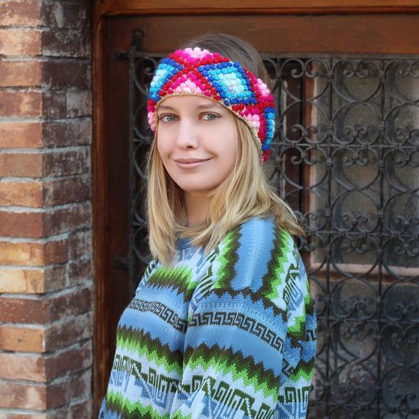 Bandeau MISTRAL en Laine d'Alpaga Motifs Ethniques - Inka Products