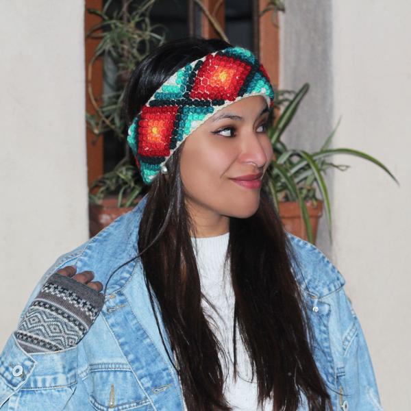 Bandeau MISTRAL en Laine d'Alpaga Motifs Ethniques - Inka Products