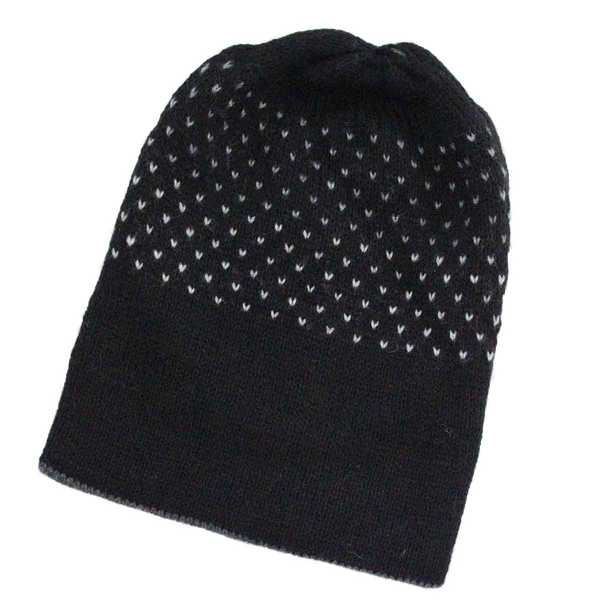 Bonnet Réversible Alpaga Noir Points Blancs - Inka Products