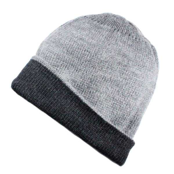 Bonnet Réversible Alpaga Gris et Gris Foncé - Inka Products