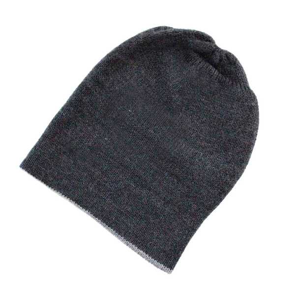 Bonnet Réversible Alpaga Gris et Gris Foncé - Inka Products