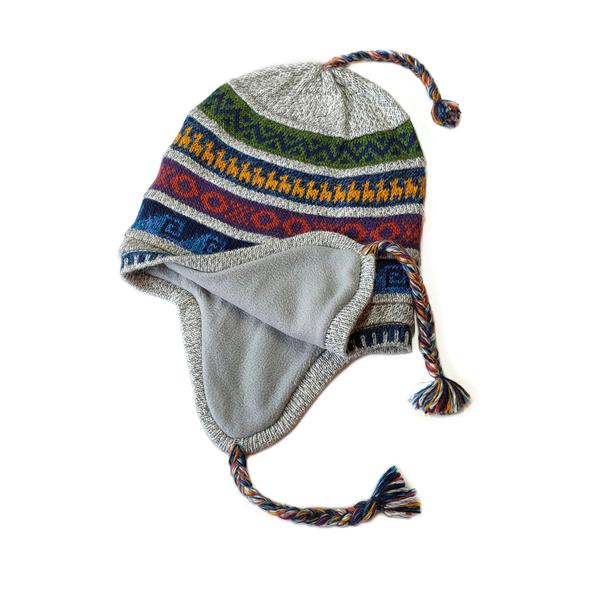 Bonnet Chullo Péruvien Alpaga Tissé Main en Alpaga avec Motifs Ethniques - Inka Products