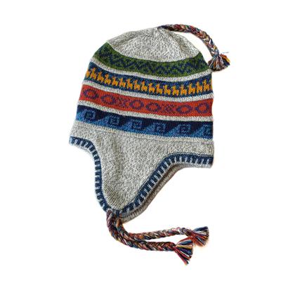 Peruvian Alpaca Chullo Hat Handwoven in Alpaca with Ethnic Motifs - Inka Products