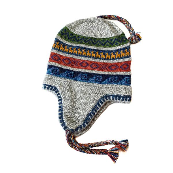 Bonnet Chullo Péruvien Alpaga Tissé Main en Alpaga avec Motifs Ethniques - Inka Products