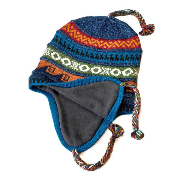 Bonnet Chullo Péruvien Alpaga Tissé Main en Alpaga avec Motifs Ethniques - Inka Products