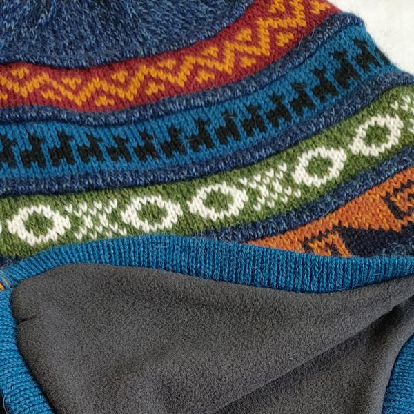 Bonnet Chullo Péruvien Alpaga Tissé Main en Alpaga avec Motifs Ethniques - Inka Products