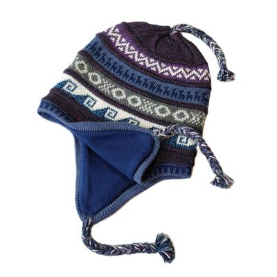 Bonnet Chullo Péruvien Alpaga Tissé Main en Alpaga avec Motifs Ethniques - Inka Products