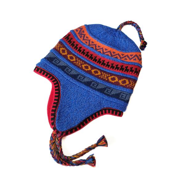 Bonnet Chullo Péruvien Alpaga Tissé Main en Alpaga avec Motifs Ethniques - Inka Products