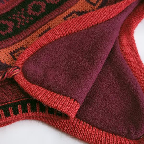 Bonnet Chullo Péruvien Alpaga Tissé Main en Alpaga avec Motifs Ethniques - Inka Products