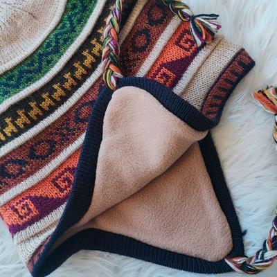 Peruvian Alpaca Chullo Hat Handwoven in Alpaca with Ethnic Motifs - Inka Products