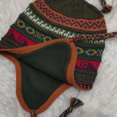 Peruvian Alpaca Chullo Hat Handwoven in Alpaca with Ethnic Motifs - Inka Products