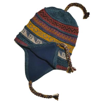 Peruvian Chullo Hat Handwoven in Alpaca with Ethnic Motifs - Inka Products