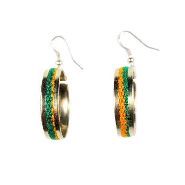 Boucles d'Oreilles Créoles Tissu Traditionnel Péruvien - Inka Products