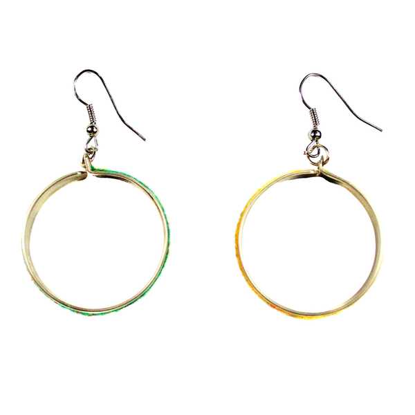 Boucles d'Oreilles Créoles Tissu Traditionnel Péruvien - Inka Products