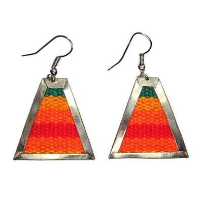 Boucles d'Oreilles Trapèze Tissu Traditionnel Péruvien - Inka Products