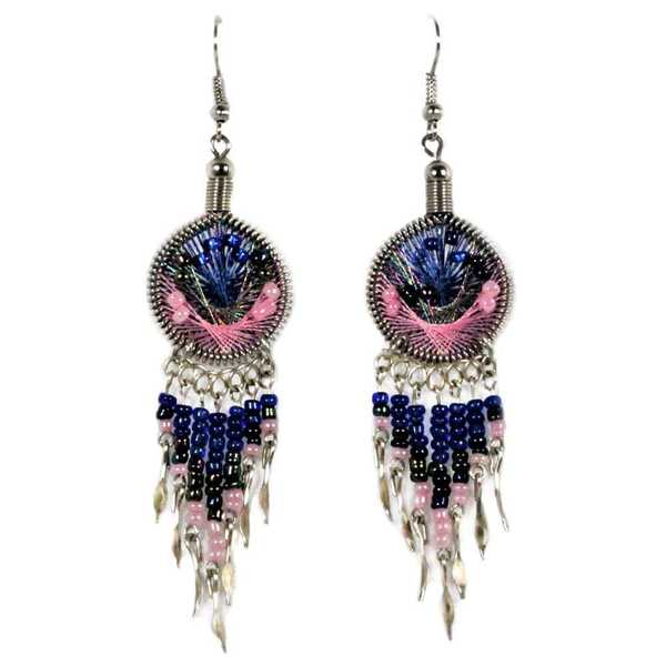 Boucles d'Oreilles Attrape Rêves Perles de Rocailles - Inka Products