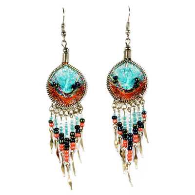 Boucles d'Oreilles Attrape Rêves Perles de Rocailles - Inka Products
