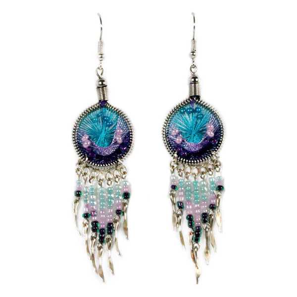 Boucles d'Oreilles Attrape Rêves Perles de Rocailles - Inka Products