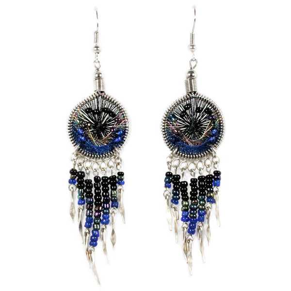 Boucles d'Oreilles Attrape Rêves Perles de Rocailles - Inka Products