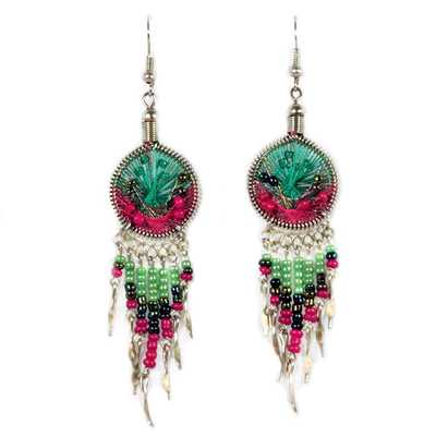 Boucles d'Oreilles Attrape Rêves Perles de Rocailles - Inka Products