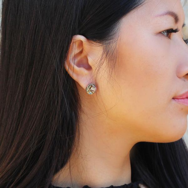 Boucles d'Oreilles Argent - INTI Soleil Divin Inca Argent 950ème incrusté de Pierres Naturelles Semi-précieuses - Inka Products