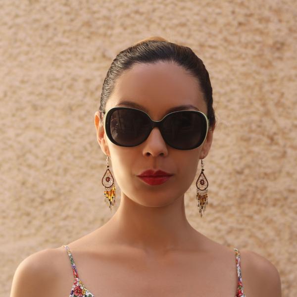 Boucles d'Oreilles Péruviens Goutte Attrape Rêves Perles de Rocailles - Inka Products