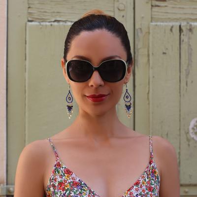 Aretes Peruanos Gota Atrapa Pesadillas en Perlas de Rocalla - Inka Products