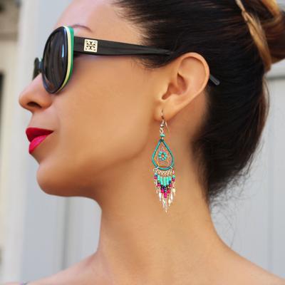 Aretes Peruanos Gota Atrapa Pesadillas en Perlas de Rocalla - Inka Products