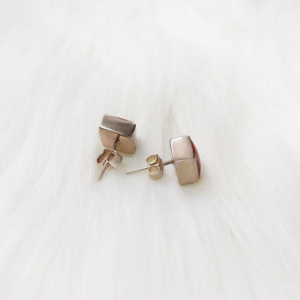 Boucles d'Oreilles Argent Péruviens Argent 950ème Huairuros Losange - Inka Products