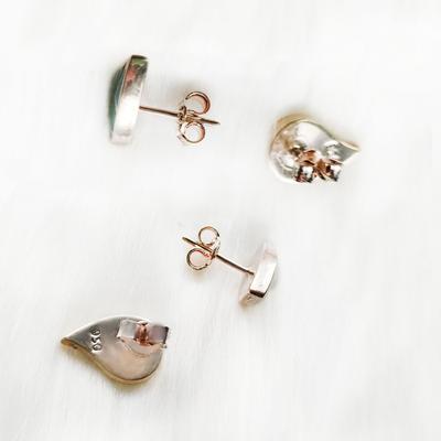 Pendientes de Plata -HOJA DE COCA Plata 950 con incrustaciones de piedras naturales semipreciosas - Inka Products