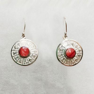 Pendientes Calendaria Inca Plata 950 Piedras Naturales - Inka Products