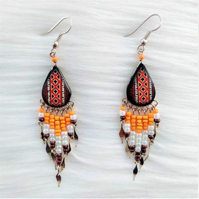 Aretes Triángulo en Cerámica Artesanal Perlas Peruanas Rocalla - Inka Products