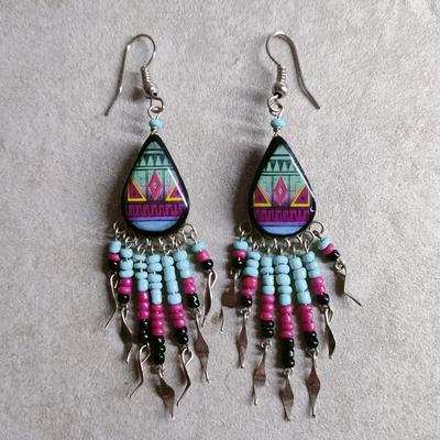 Aretes Triángulo en Cerámica Artesanal Perlas Peruanas Rocalla - Inka Products