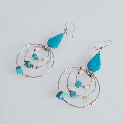 Aretes en Piedras Semipreciosas Gota y Tres Circulos Artesanales de Perú - Inka Products