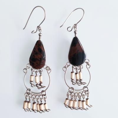 Inka-Products-Boucles d'oreilles Moyennes en Pierres Semi-précieuses-Décorations en Bambou ou Pierres Précieuses