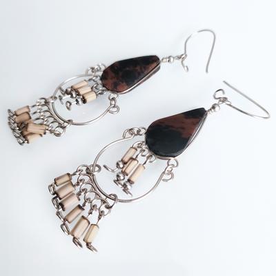 Aretes Medianos en Piedras Semipreciosas Adornos en Bambú o Piedras Preciosas - Inka Products