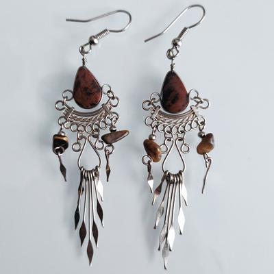 Inka-Products-Boucles d'oreilles Longues en Pierres Semi-précieuses-Décorations Pierres Semi-Précieuses
