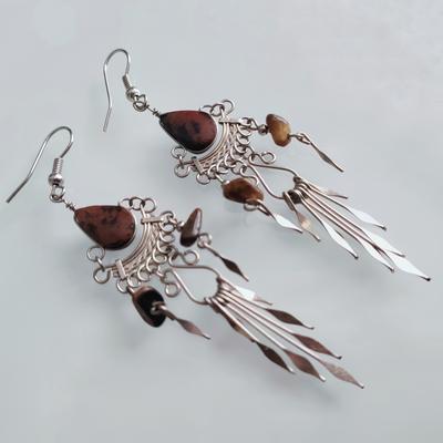 Aretes Largos en Piedras Semipreciosas Decoraciones de Piedras Semipreciosas - Inka Products